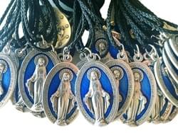 Italian Blue Enamel Miraculous Medals