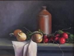 Onions & Radishes 11" 14" Oil on linen