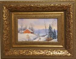 Winter Ride  5" 10" Oil on board