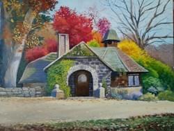 Cottage, Skyland Botanical Gardens, Ringwood, Plein air, 14" x 18" oil on linen