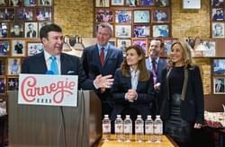 Appearing with Mayor DeBalsio at the reopening of the landmark Carnegie Delicatessen