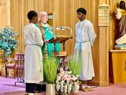 the Underwood brothers are faithful Altar servers at Holy Family this week they served at St. Mary's