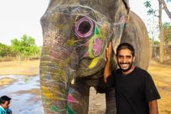 "I am an elephant carer for 25 years. I know how to domesticate elephants which are not able to live in the jungle. It costs me 4 000 roupies per day to feed each elephant, I really put my stomach on it. My papa was a cop and when i was a little boy i came to Rajasthan for education. During this time i met a young boy like me and we became friends. His family has some elephants, and I visited his home for one day, two days, later 1 month, 2 months, 3 months, 4, 5, and so on… and i spent some very good time there with the elephants. they were free and i have learnt a lot about myself when i was with them. Elephants have been enslaved during the past 1000 years, maybe more, but they are like my babies. Her name is Sarah, she is free, she doesn’t need  to be chained anymore, and i treat her as my baby for 25 years."