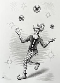 "Jester juggling Eyes"  (2023)