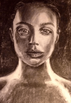 Portret (A1, houtskool, 2015)