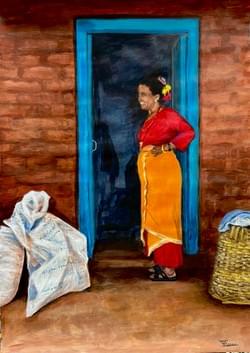 Nepalese vrouw (acryl A2, 2026)
