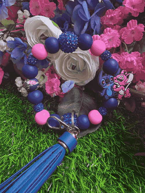 Space love wristlet keychain