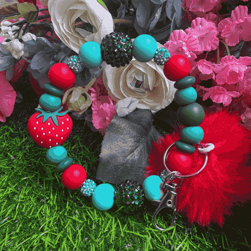 Summer Berry Wristlet Keychain