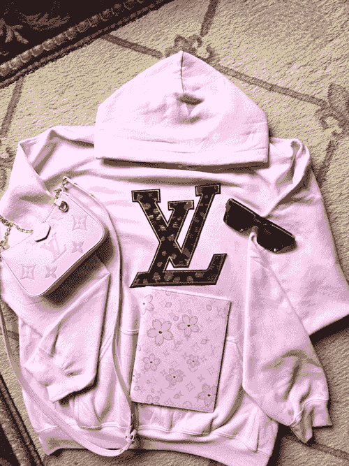 LV Sequin Pink Hoodie