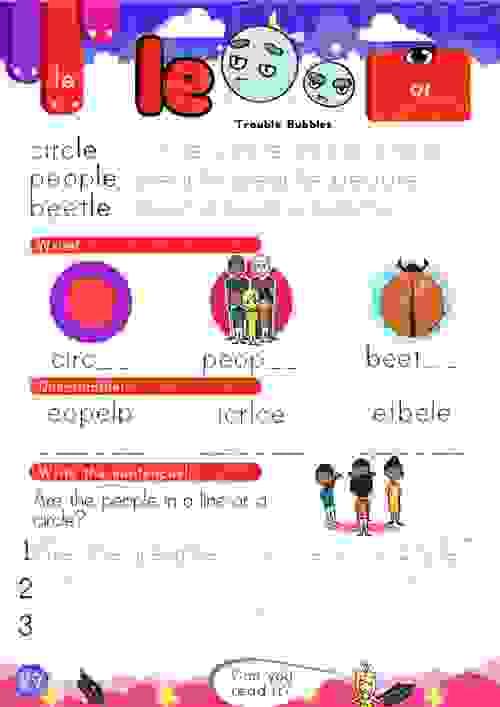 Trouble Bubbles CP4 Worksheet – le Sound Practice (P29-30 + Bonus Pages)