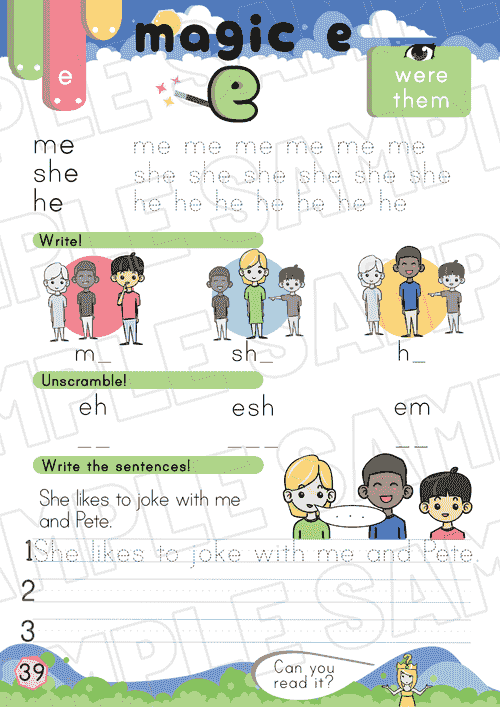 Magic E CP2 Worksheet – magic e Sound Practice (P39-40 + Bonus Pages)