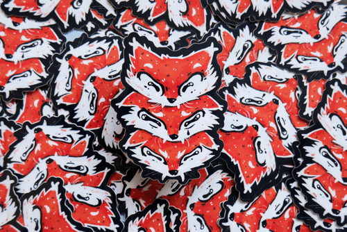 Vinyl Sticker - Stacked Foxes