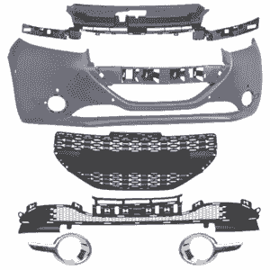 Pare-choc avant Peugeot 208 (2012–2015) COMPLET + Accessoires - OEM: 1608066180