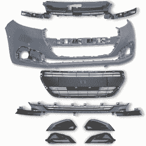 Pare choc avant Peugeot 208 du 06/2015 au 08/2019 Option ANTIBROUILLAR + Accessoires OEM: 1613478980