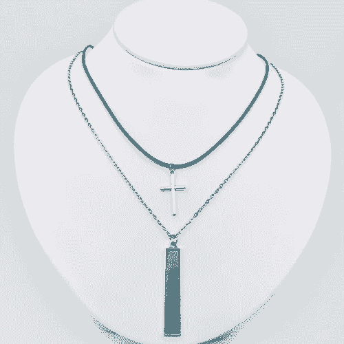 Western Cross Pinestone Pendant Necklace