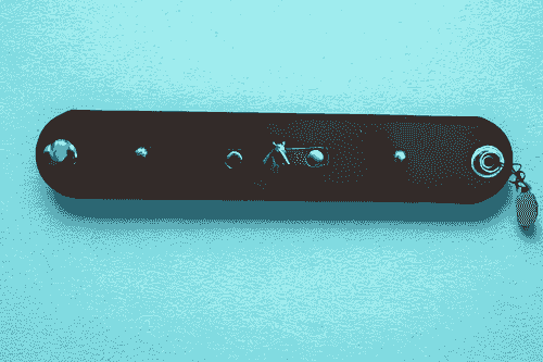 Dark brown leather bracelet with horse head