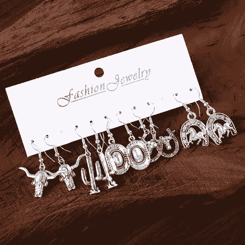 Western Silver Themed Earring Bundle