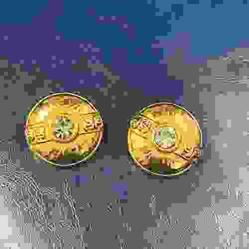 CHANEL Gold Round Button Clip-On Earrings