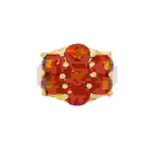 Ring "The Turtle" mit 7 Hessonit Granaten Grösse 52