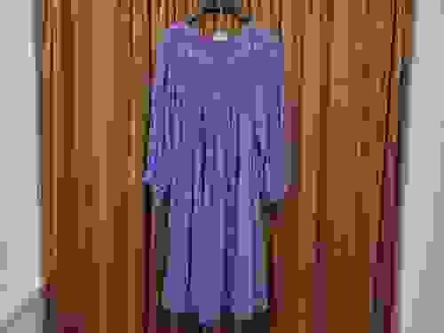 Vintage Cotton Gauze Dress with Metallic Thread Detail-M-XL