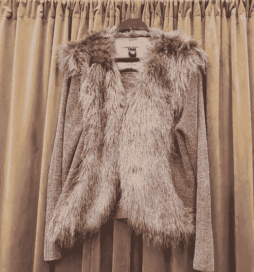 Faux Fur Trim Chenille Sweater-XL