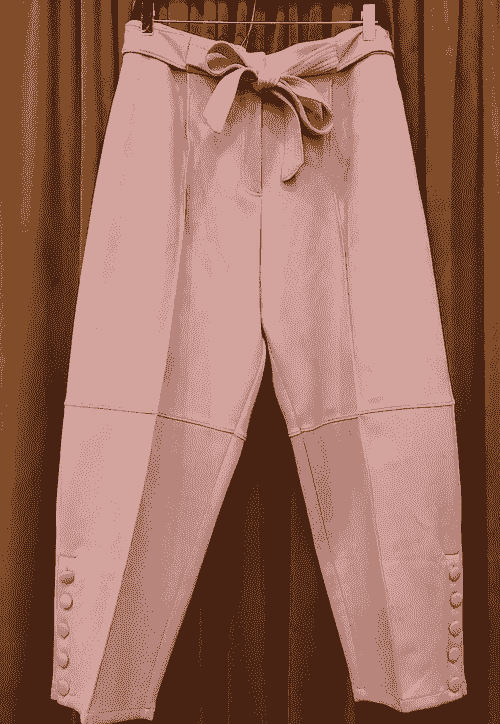 Vintage Faux Suede Straight leg Pants with Button Detail-18W