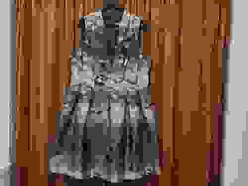 V-neck Sleeveless Metallic Jacquard Dress-16