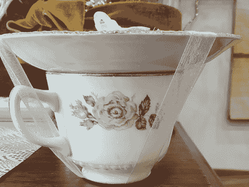 Vintage Pink Camellia Tea Cup Set