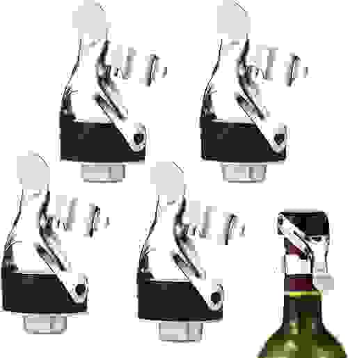 Pack of 4 bottle caps with lever