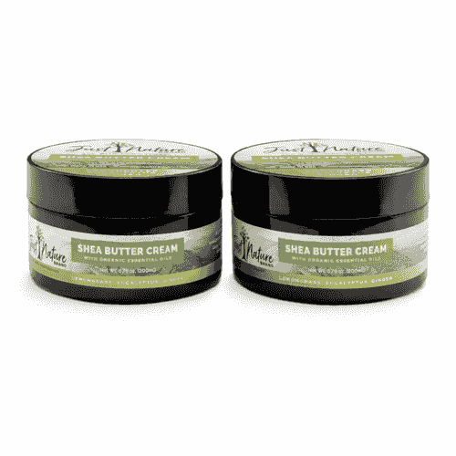Lemongrass Eucalyptus Ginger Shea Butter Body Cream With Organic Essential Oils (2 Pack)