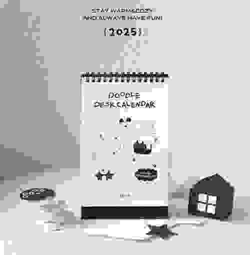 2025年塗鴉插畫雙面行事桌曆