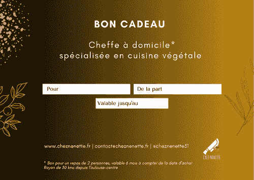 Bon Cadeau - Cheffe à domicile 
