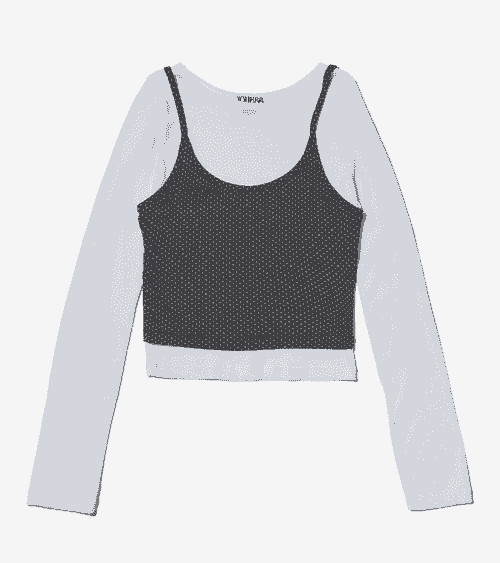 YOUHEE - HALTER NECK LAYERED LONG SLEEVE (2COLOR)