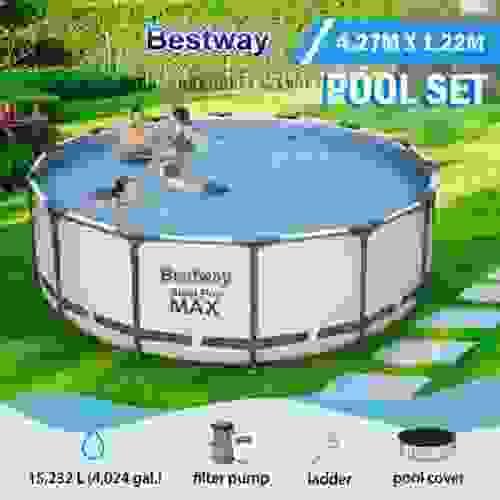 Bestway Steel Pro Max 4.27mx1.22m Above Ground Swimming Pool Set with Cover