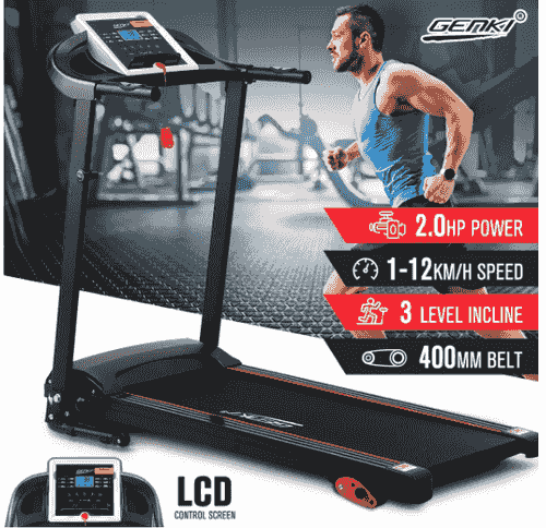 Genki 2.0HP Treadmill Foldable Running Walking Machine Home Gym Fitness Equipment 3 Inclines 12 Prog