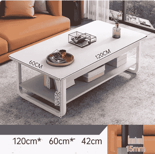  Two-Tier Coffee Table 120 x 60 x 42cm Cocktail Living Room Wood and Metal
