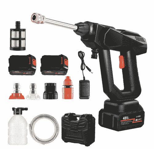 Cordless Pressure Car Washer 48V Electric High Cleaner Water Car Nozzle Portable 12000mah 2 Battery