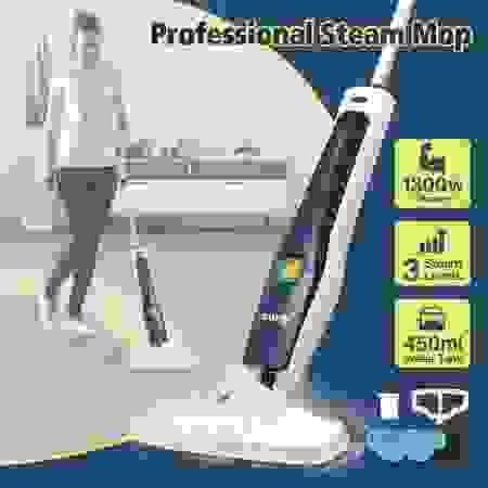 Steam Mop Cleaner Floor Cleaning Steamer 1300W with 3 Steam Levels