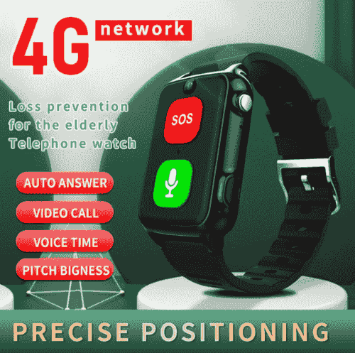 SOS GPS Smartwatch Seniors 4G Phone Emergency Call Two-Way 