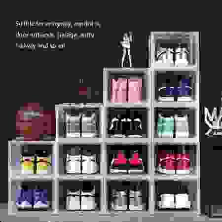 Shoe Storage Box Sneaker Display Cases ABS Plastic