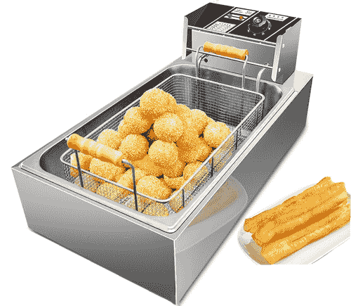 Electric Deep Fryer 22L Stainless Steel Fryers Adjustable Temperature With Removable Basket