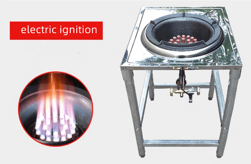 Auto Ignition Large Gas Burner with Steel Stand hose regulator included