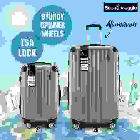 2Pcs Luggage Set Carry On Suitcases Travel Case Cabin Hard Shell Travelling Bags