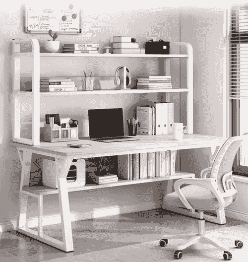 100cm Computer Desk with Bookshelf - Maple