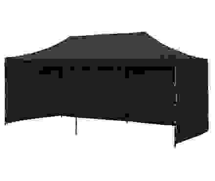  3x6M Pop Up Outdoor Folding Marquee Gazebo Party Tent Black