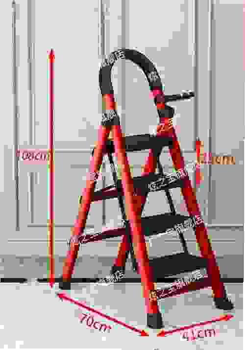 Step ladder 4 Step Folding with Handrails, Multi-Use Stepladders for Household