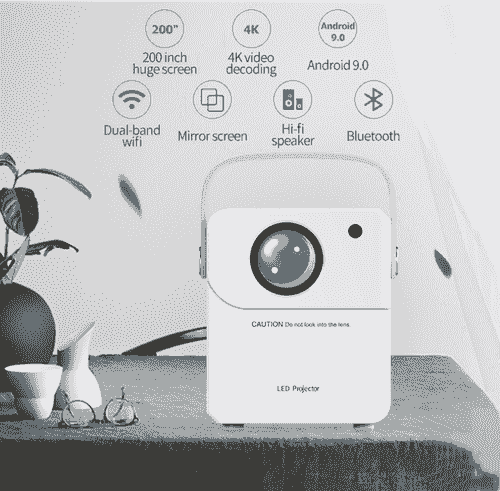  Portable Projector 1080P 4K Ultra Clear Projector HD Bluetooth Home Theather Screenless TV