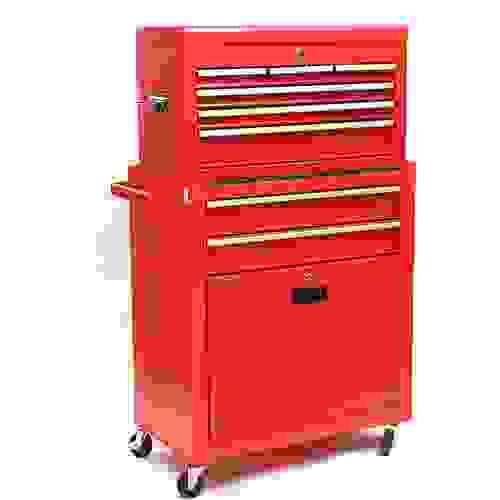 Mechanic Tool Chest Tool Box on Trolley with 8 Drawers and 1 Cabinet 4 Castors