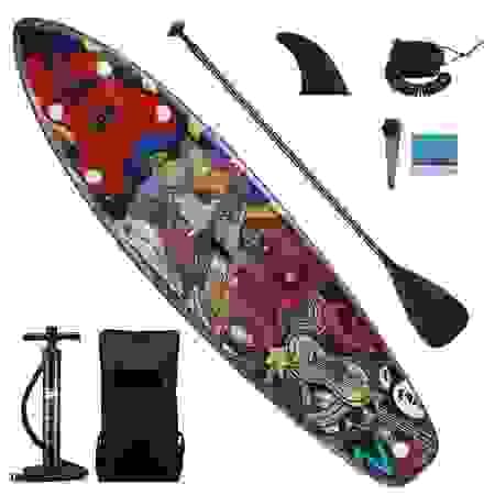 Stand Up Surfing SUP Paddle Board Foam Blow Inflatable Kayak Surfboard GENKI Purple