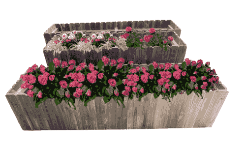 Bohemian Style Carbonized Wood Flower Box Anti-Corrosion Rectangular Planter Plant Bed Gardening